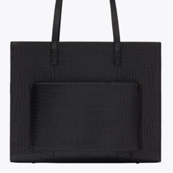 NWT Beis Large Work Tote in Black Croc - Picture 3 of 6
